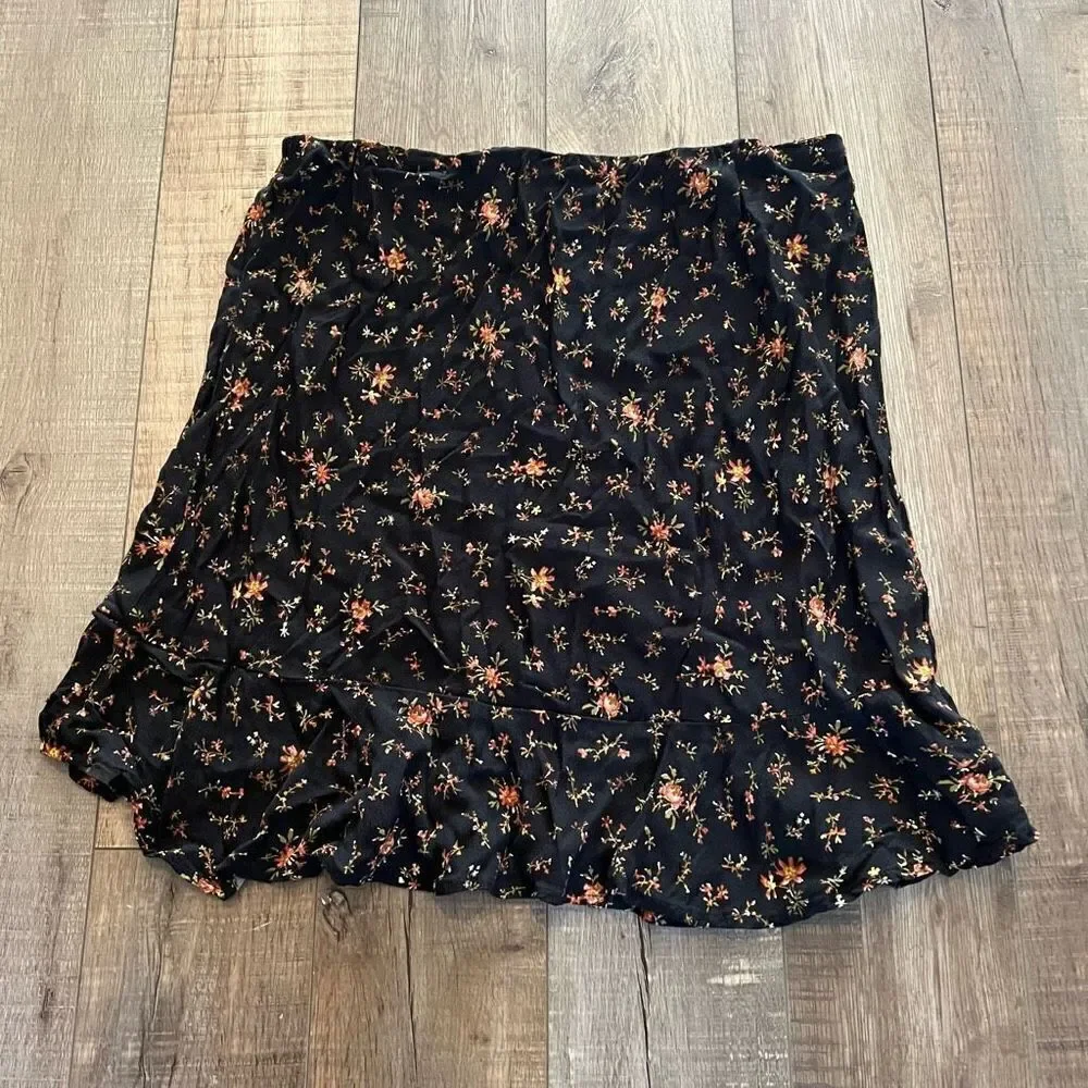 Madewell Flounce-Hem Mini Slip Skirt in Fresh Sprigs Size 8